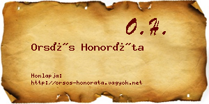 Orsós Honoráta névjegykártya